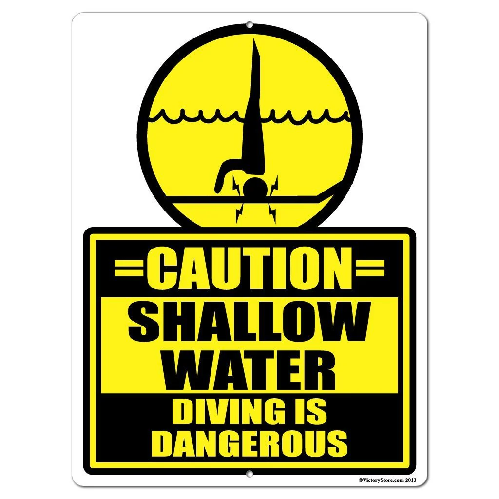 Shallow Water, Diving is Dangerous Sign or Sticker - Image 4