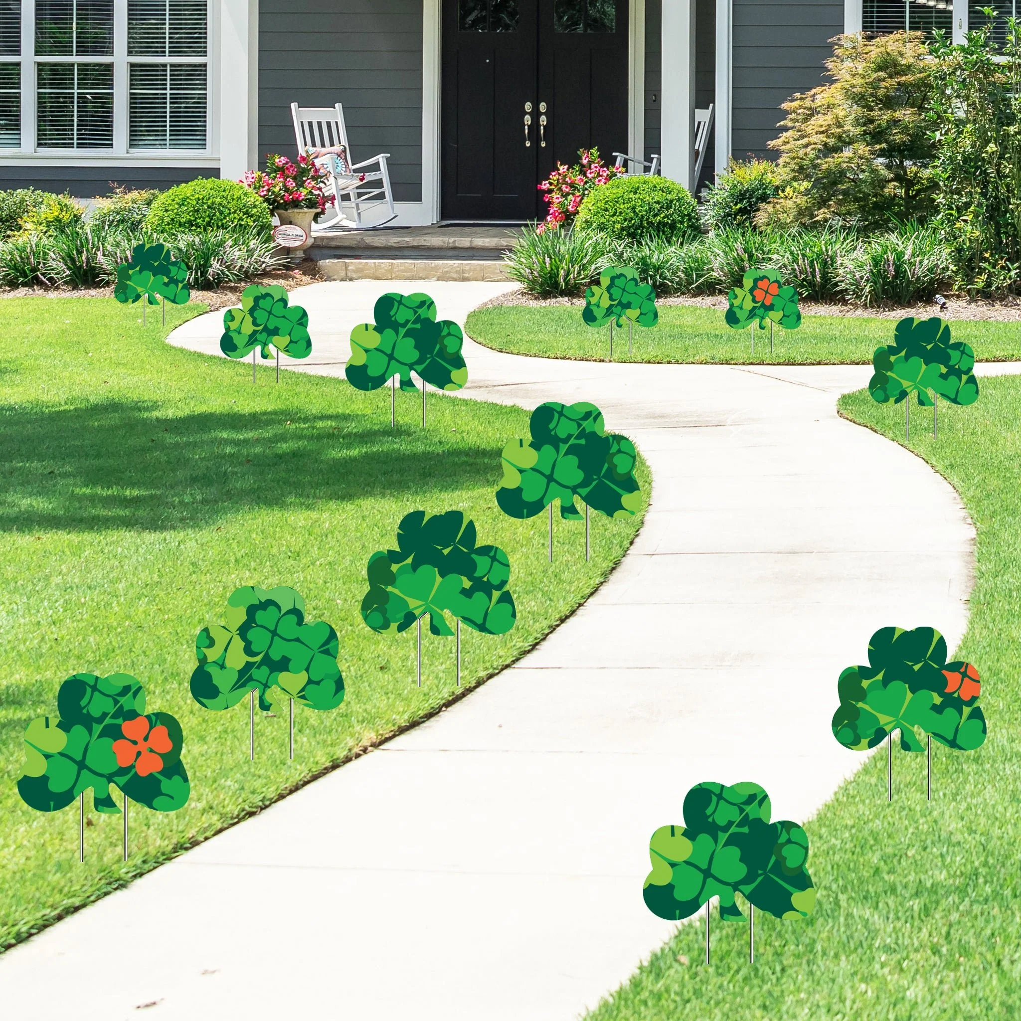 St. Patrick's Day Yard Decorations – 12 Shamrock Pathway Markers