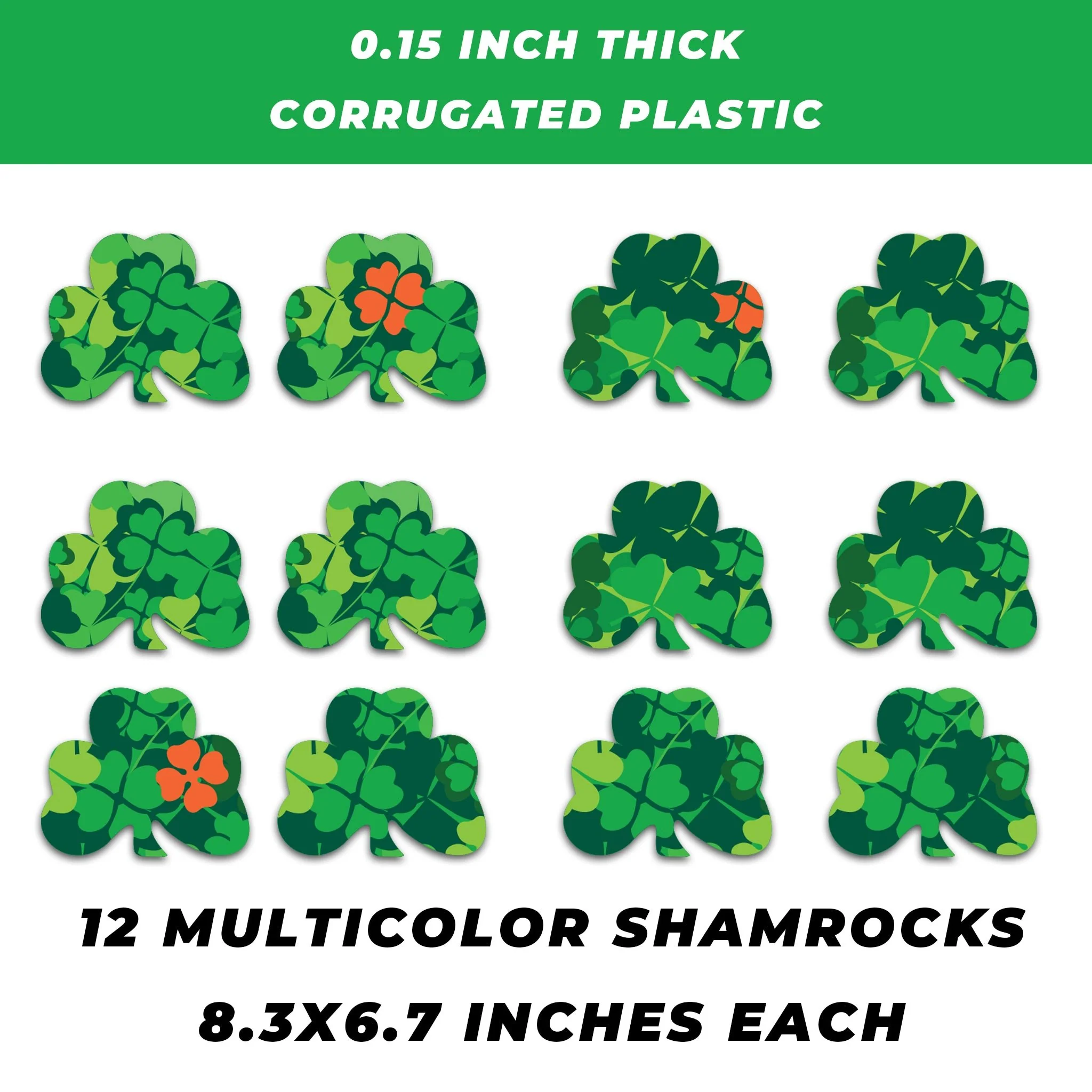 St. Patrick's Day Yard Decorations – 12 Shamrock Pathway Markers - Image 2