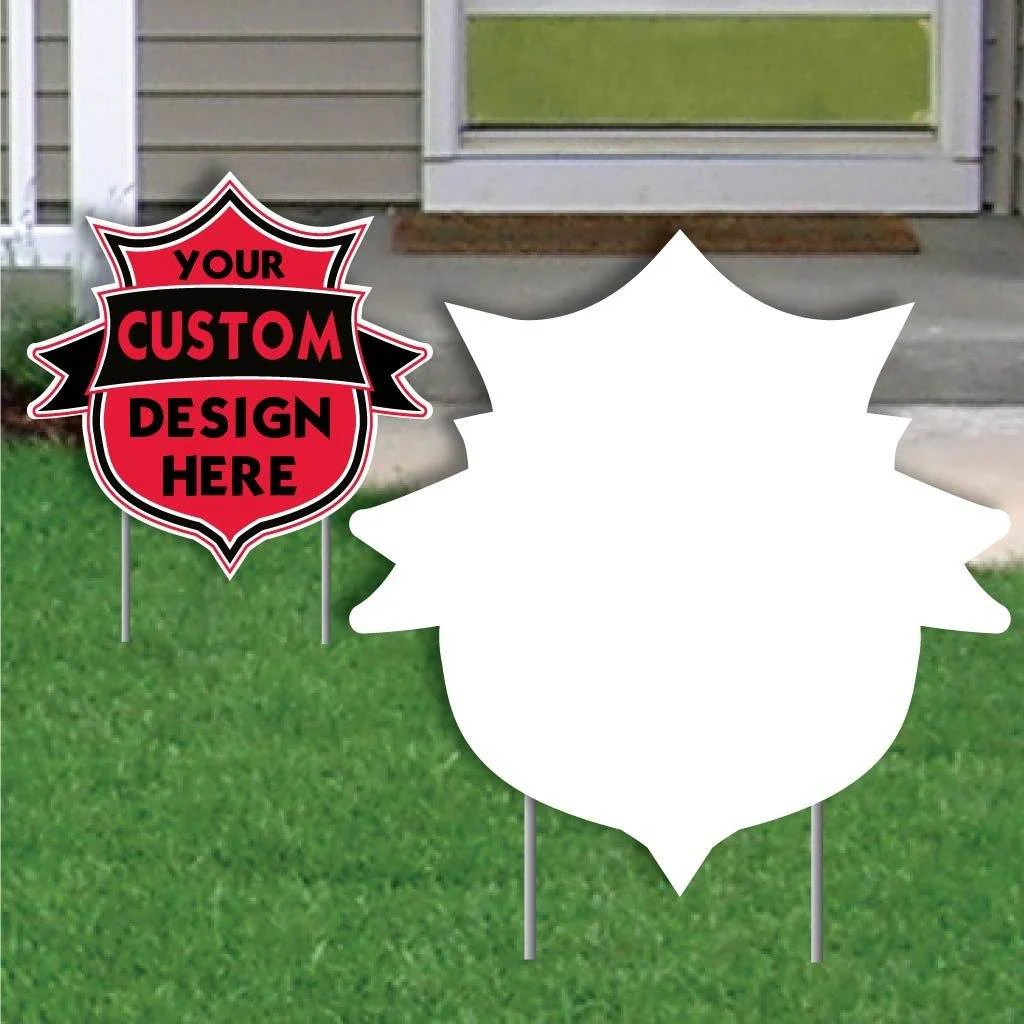 22" Blank Shield with Ribbon Banner Yard Sign - Image 5