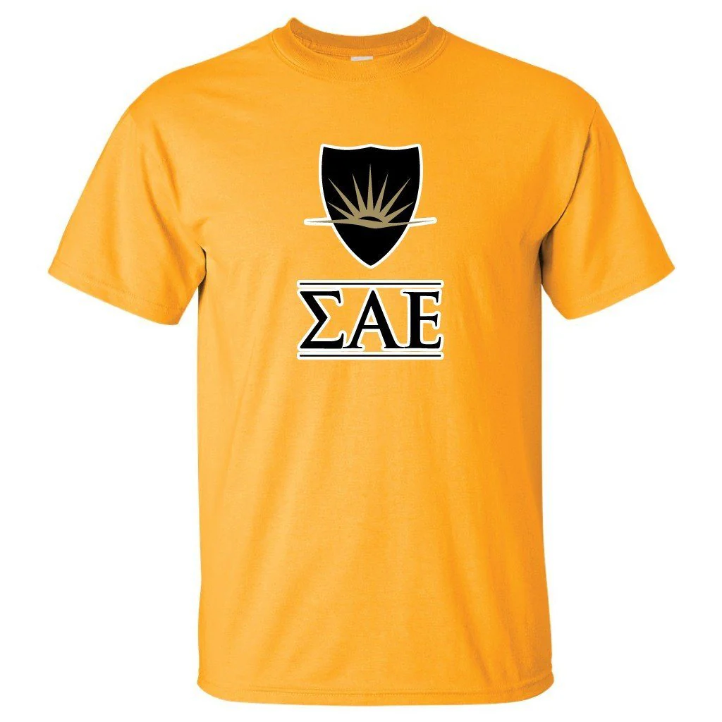 Sigma Alpha Epsilon Greek Letters and Shield T-Shirt - Image 2