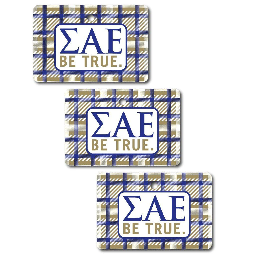 Sigma Alpha Epsilon Rectangle Ornament Set of 3 - Image 2