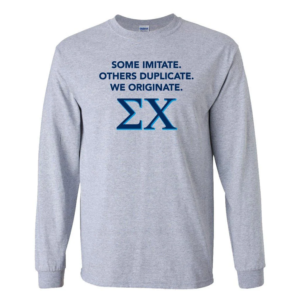 Sigma Chi Imitate, Duplicate, Originate Long Sleeve T-shirt - Image 2