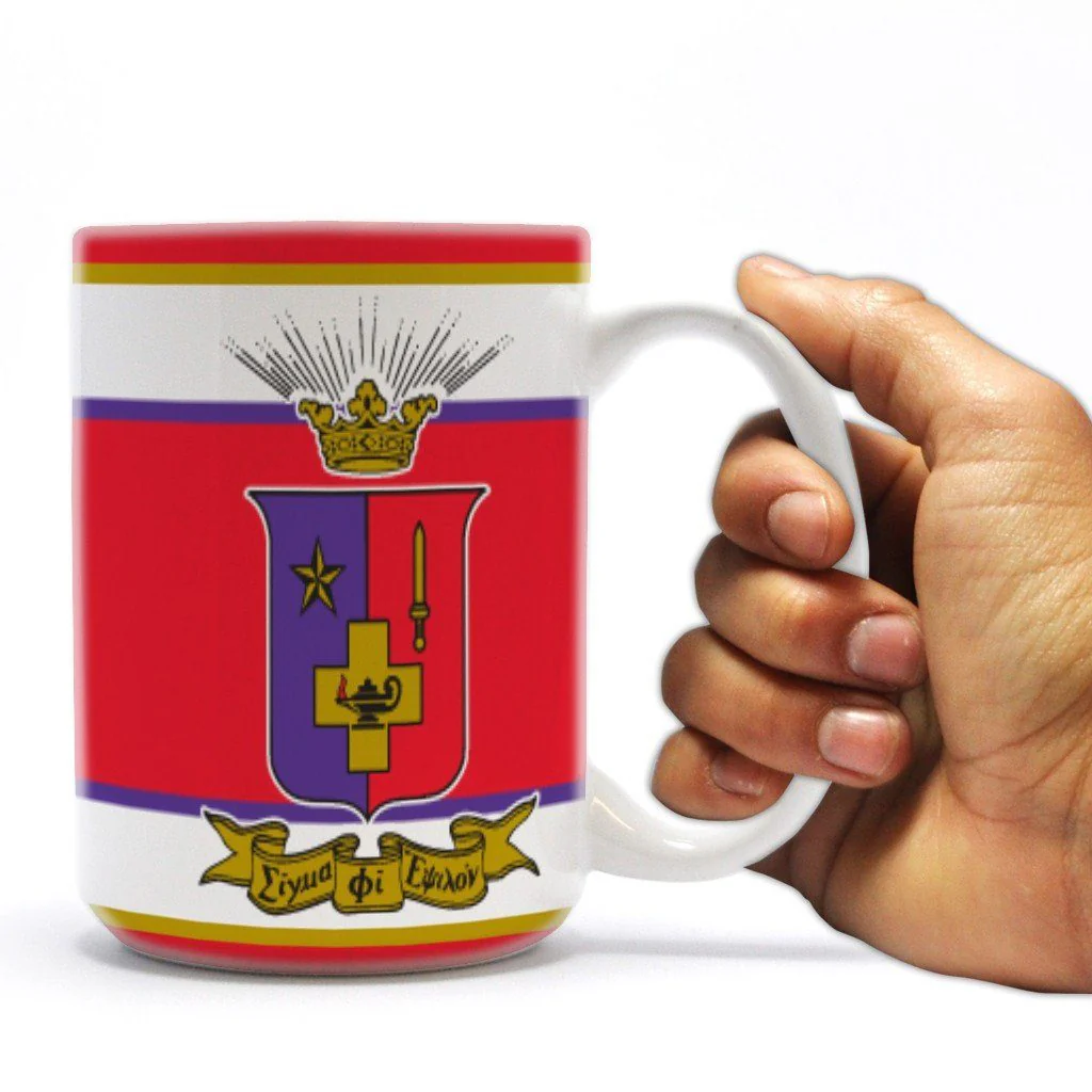 Sigma Phi Epsilon 15oz Red Striped Coffee Mug - Image 2