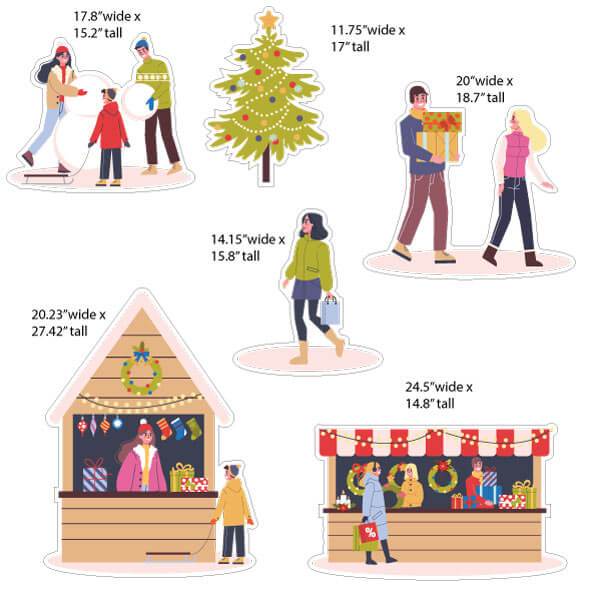 Silver Bells Christmas Song Themed Yard Card Decoration 11 pc set - Image 3