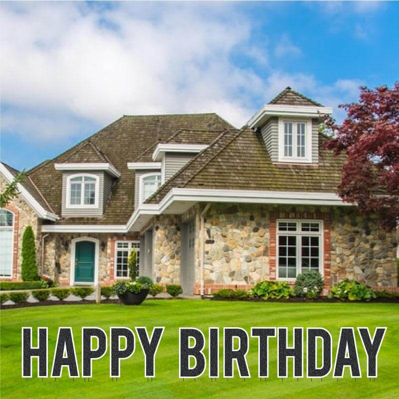 Faux Glitter 22.75" Bebas Happy Birthday Yard Greeting 13 pc set - Image 4