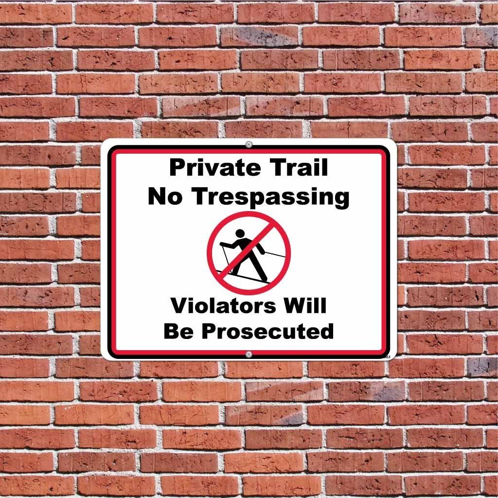 Skiing Private Trail No Trespassing Signage - Image 4