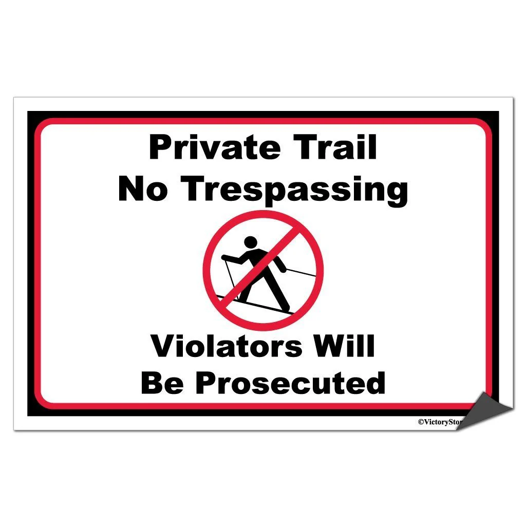 Skiing Private Trail No Trespassing Signage - Image 5