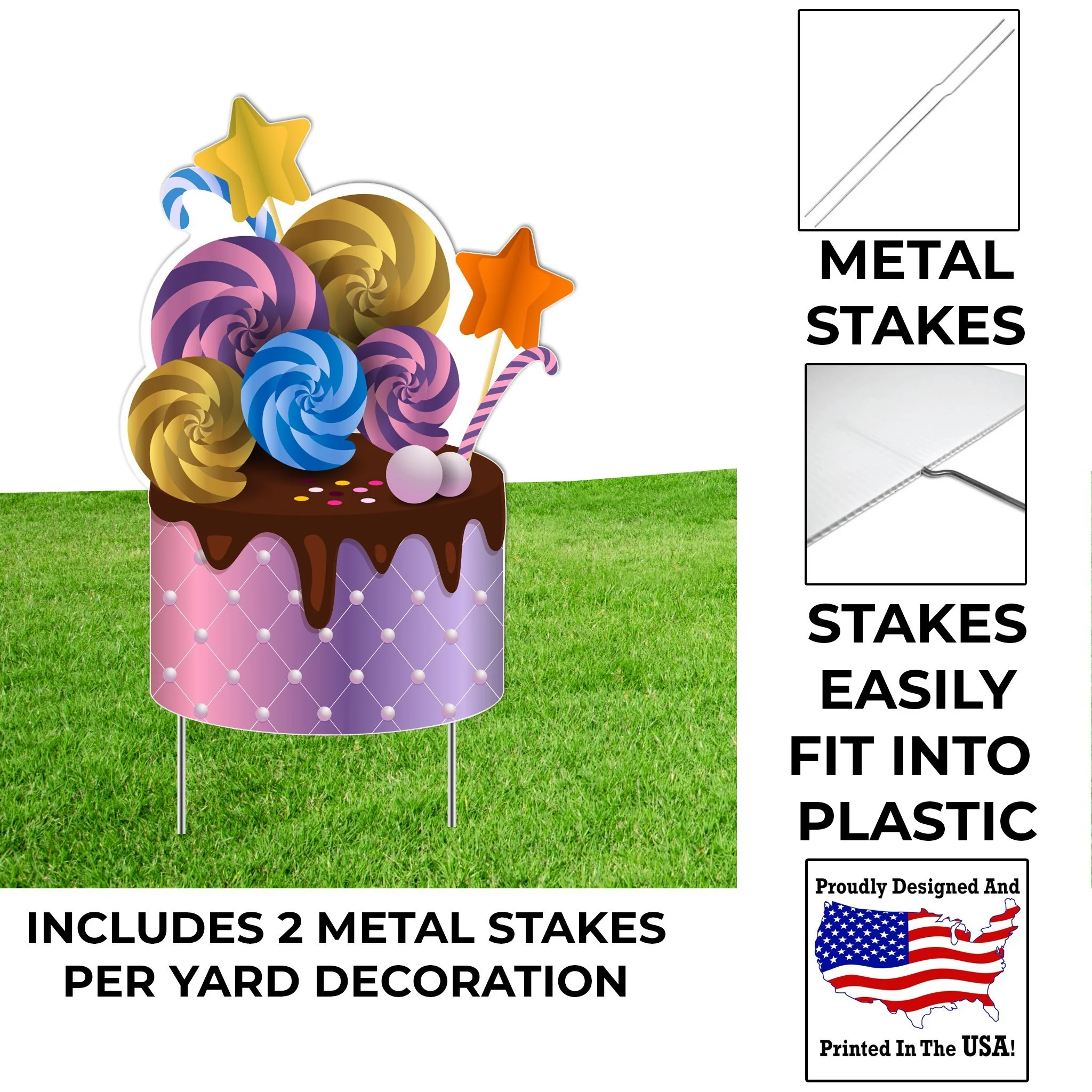 Small Happy Birthday Yard Card 5 Pc Set - Image 2