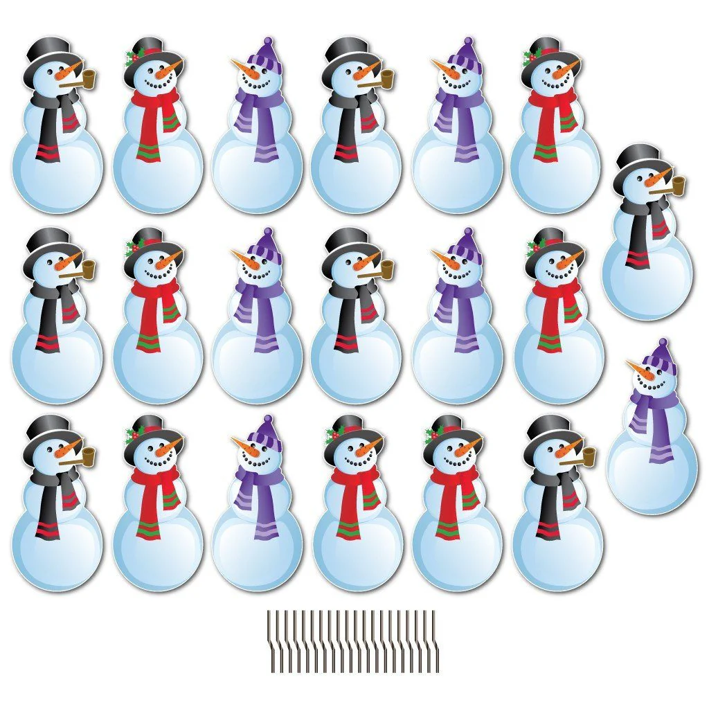 Snowmen Christmas Pathway Markers - 20 piece set - Image 2
