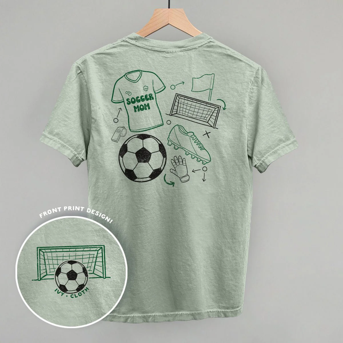 Soccer Mom Doodle (Back Print) T-shirt