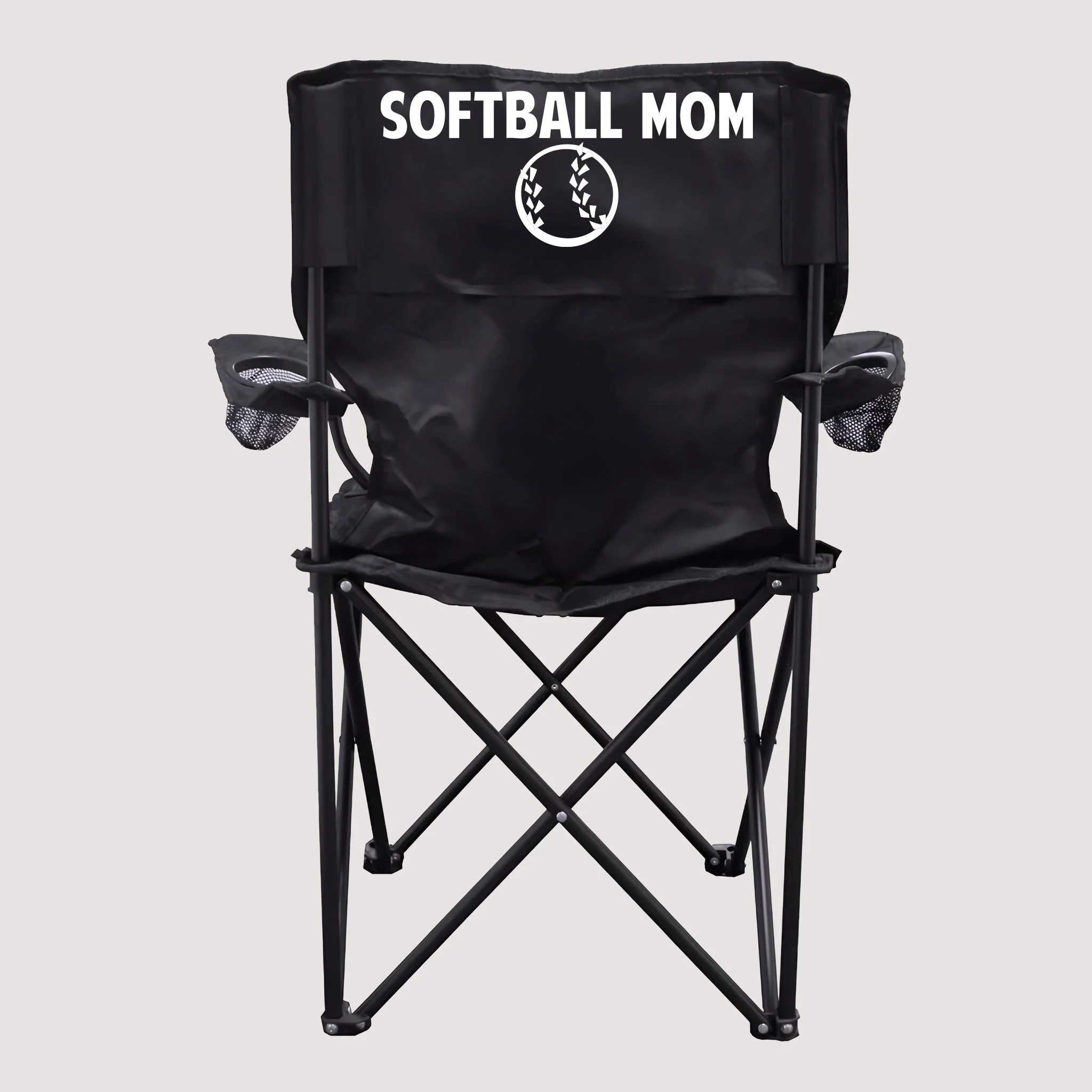 Softball Mom Black Folding Chair