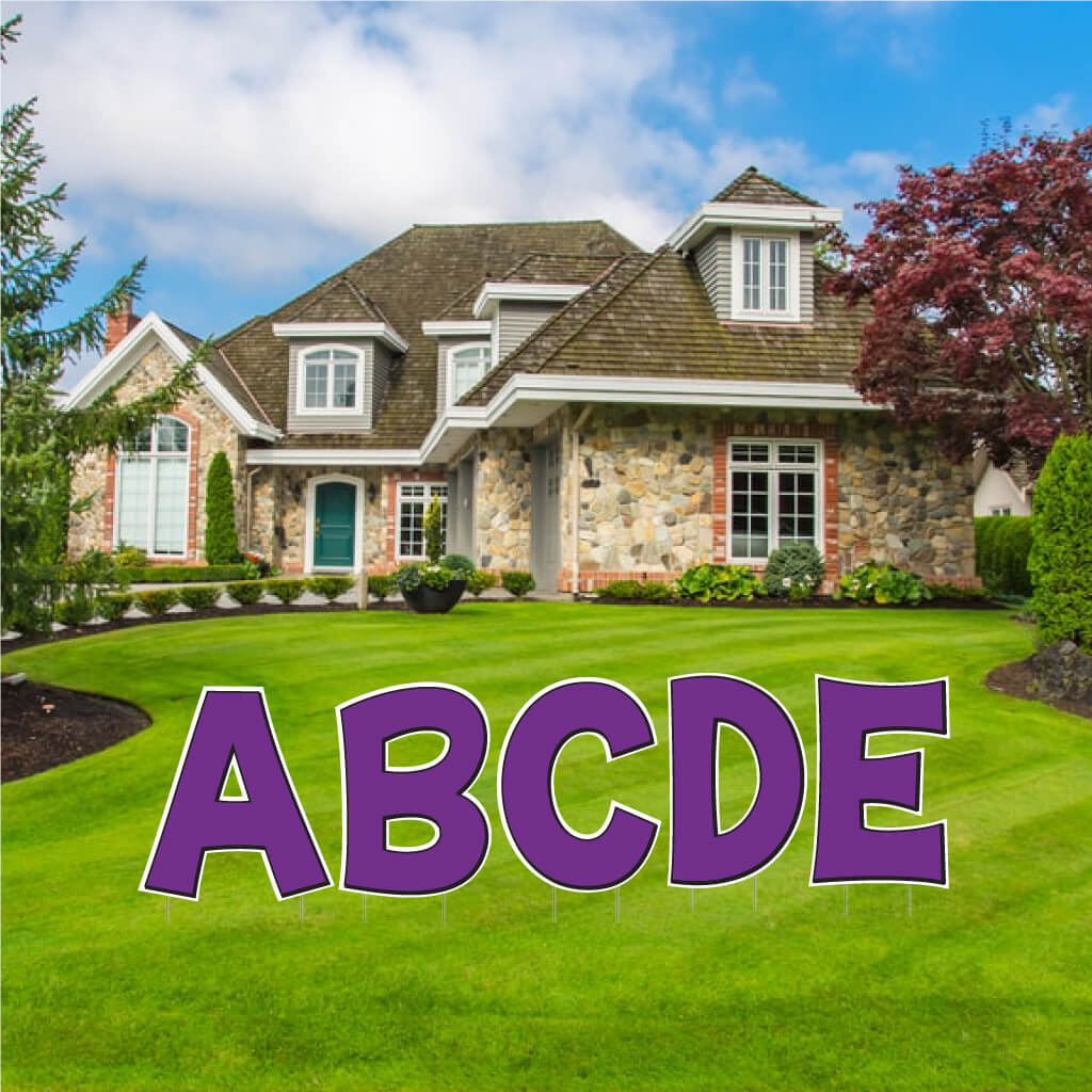 Solid Color with Black Outline 18" KG The Last Time Alphabet Yard Letters Set - 26 pcs - Image 12