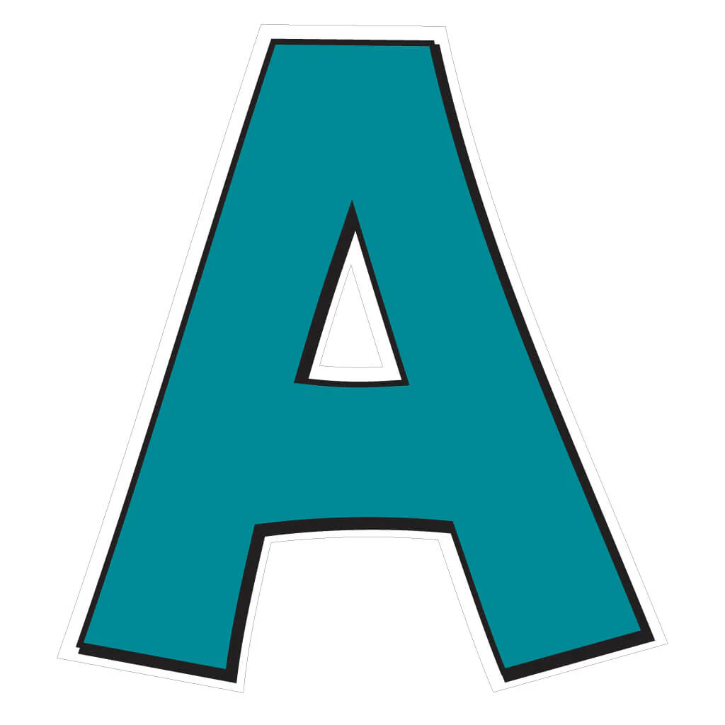Solid Color with Black Outline 18" KG The Last Time Alphabet Yard Letters Set - 26 pcs - Image 17