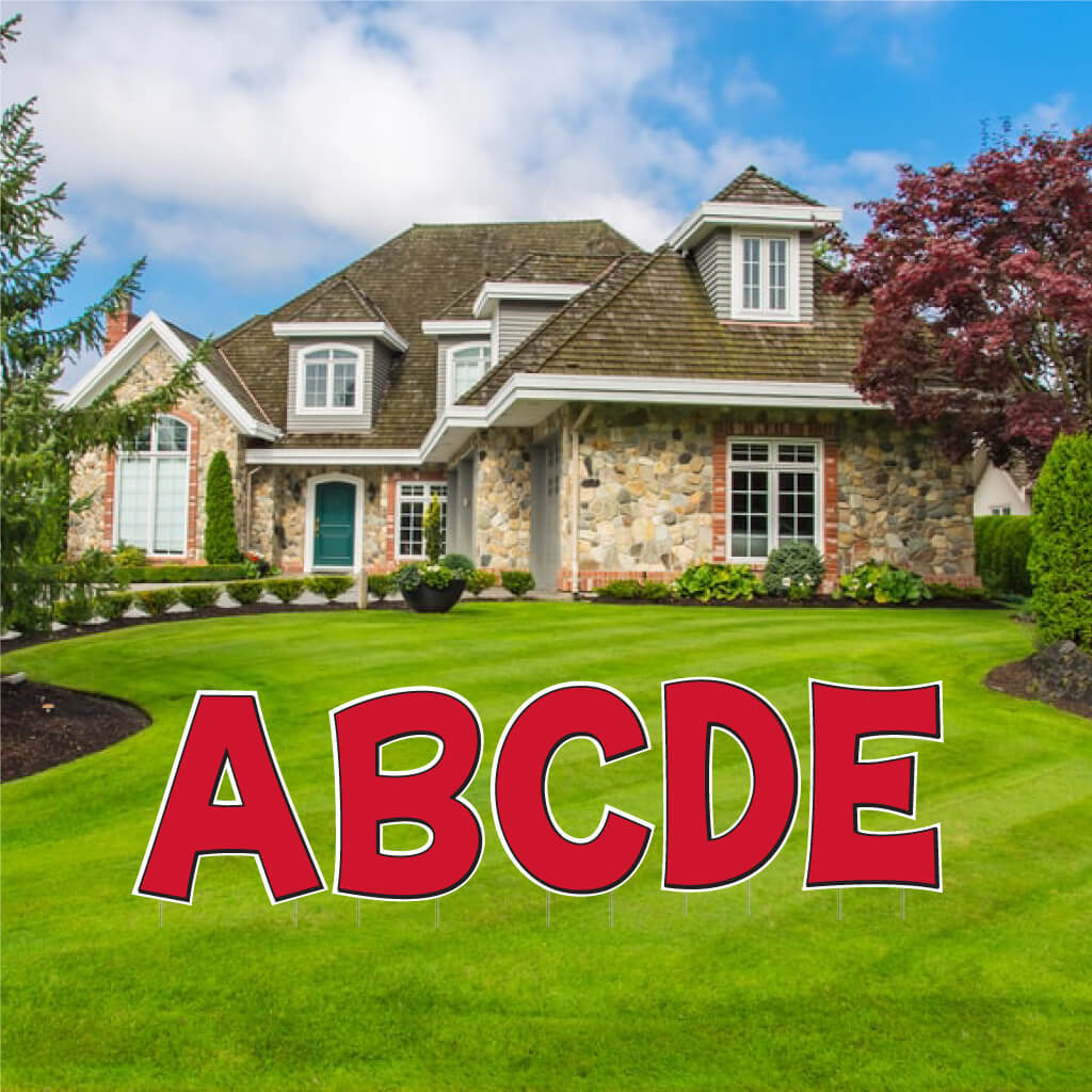 Solid Color with Black Outline 18" KG The Last Time Alphabet Yard Letters Set - 26 pcs - Image 4