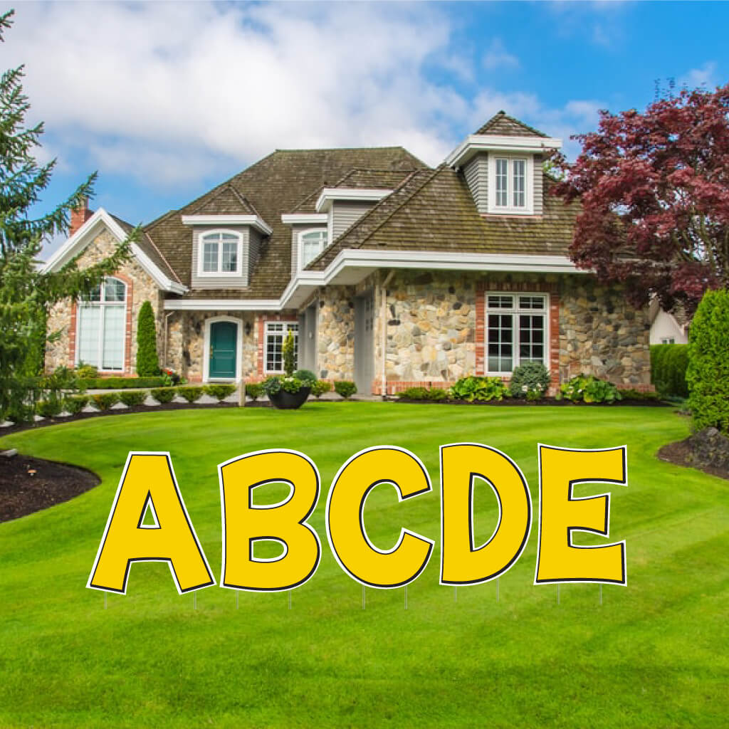 Solid Color with Black Outline 18" KG The Last Time Alphabet Yard Letters Set - 26 pcs - Image 8