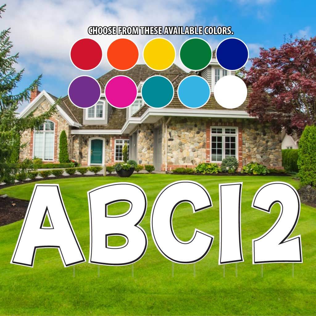 Solid Color with Outline 22.75" KG The Last Time Alphabet & Number Yard Letters Set - 36 pcs