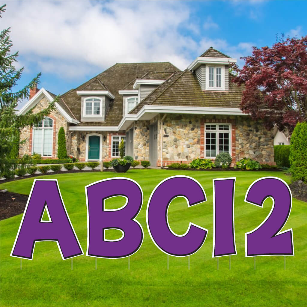 Solid Color with Outline 22.75" KG The Last Time Alphabet & Number Yard Letters Set - 36 pcs - Image 14