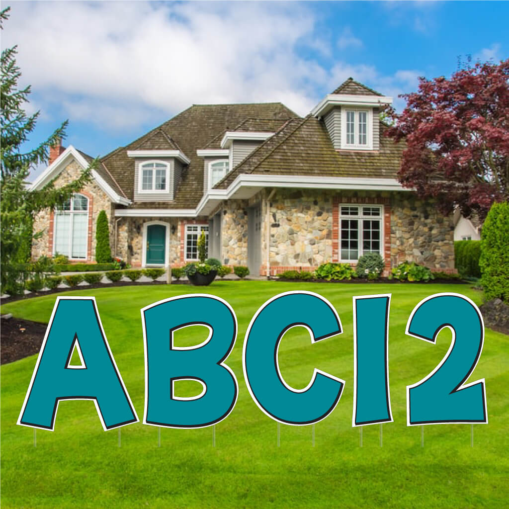 Solid Color with Outline 22.75" KG The Last Time Alphabet & Number Yard Letters Set - 36 pcs - Image 18