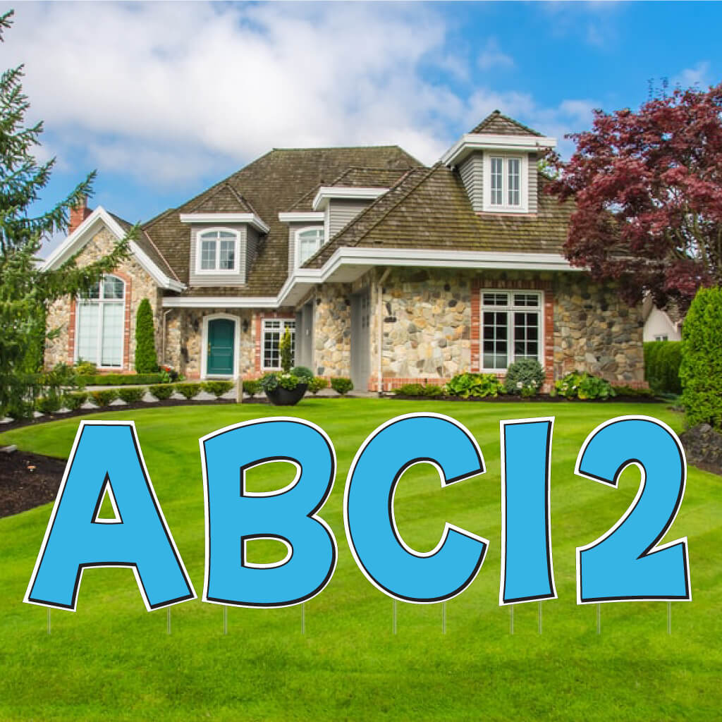 Solid Color with Outline 22.75" KG The Last Time Alphabet & Number Yard Letters Set - 36 pcs - Image 20