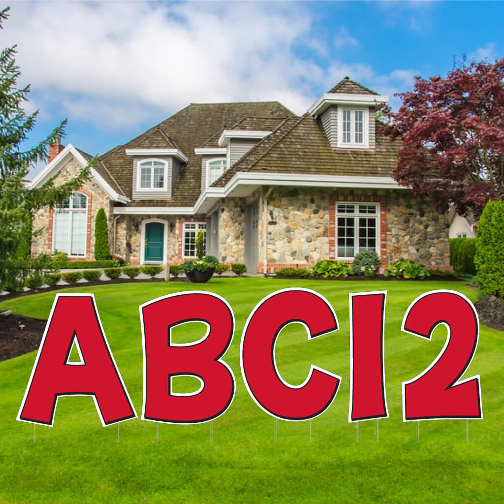 Solid Color with Outline 22.75" KG The Last Time Alphabet & Number Yard Letters Set - 36 pcs - Image 4