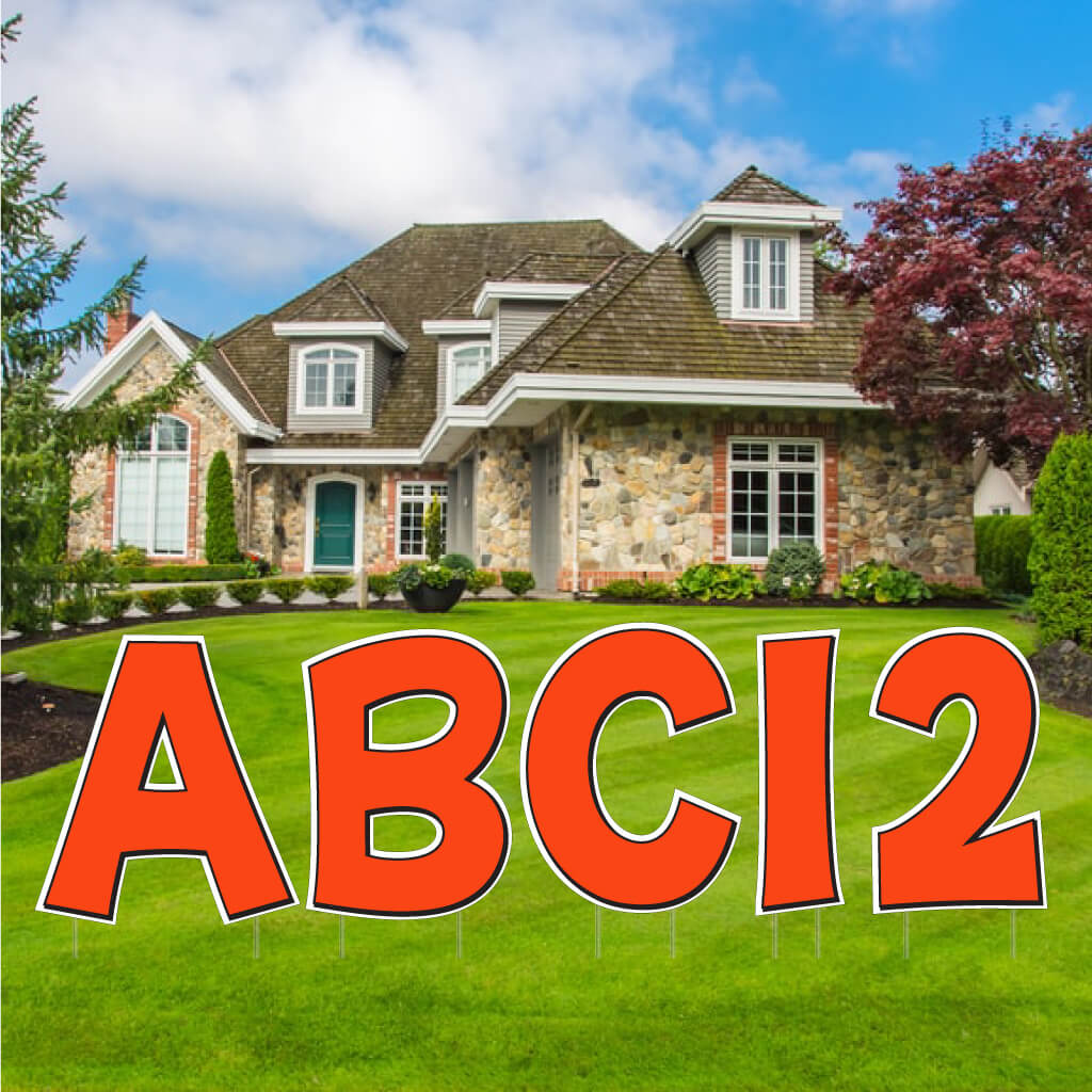 Solid Color with Outline 22.75" KG The Last Time Alphabet & Number Yard Letters Set - 36 pcs - Image 6