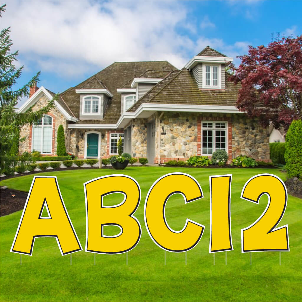 Solid Color with Outline 22.75" KG The Last Time Alphabet & Number Yard Letters Set - 36 pcs - Image 8