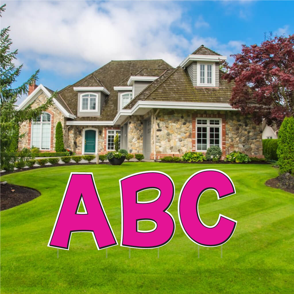 Solid Color with Black Outline 22.75" KG The Last Time Alphabet Yard Letter Set - 26 pcs - Image 16