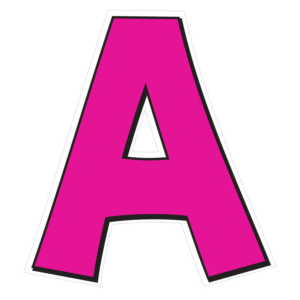 Solid Color with Black Outline 22.75" KG The Last Time Alphabet Yard Letter Set - 26 pcs - Image 17