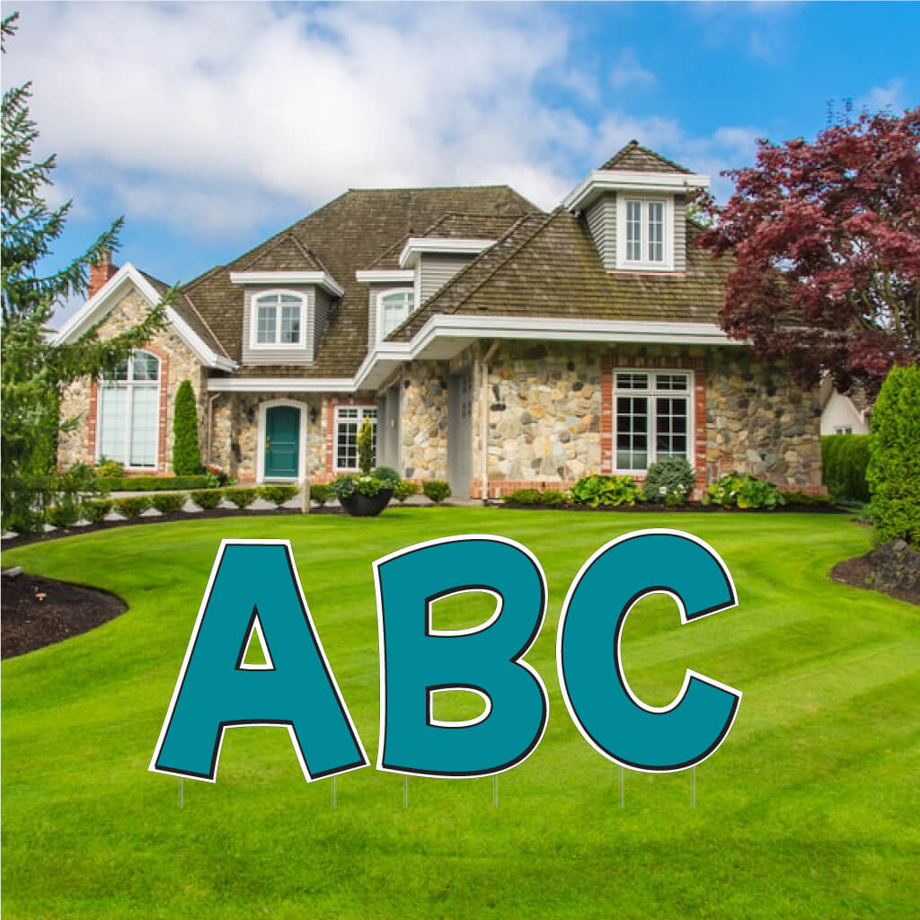 Solid Color with Black Outline 22.75" KG The Last Time Alphabet Yard Letter Set - 26 pcs - Image 18