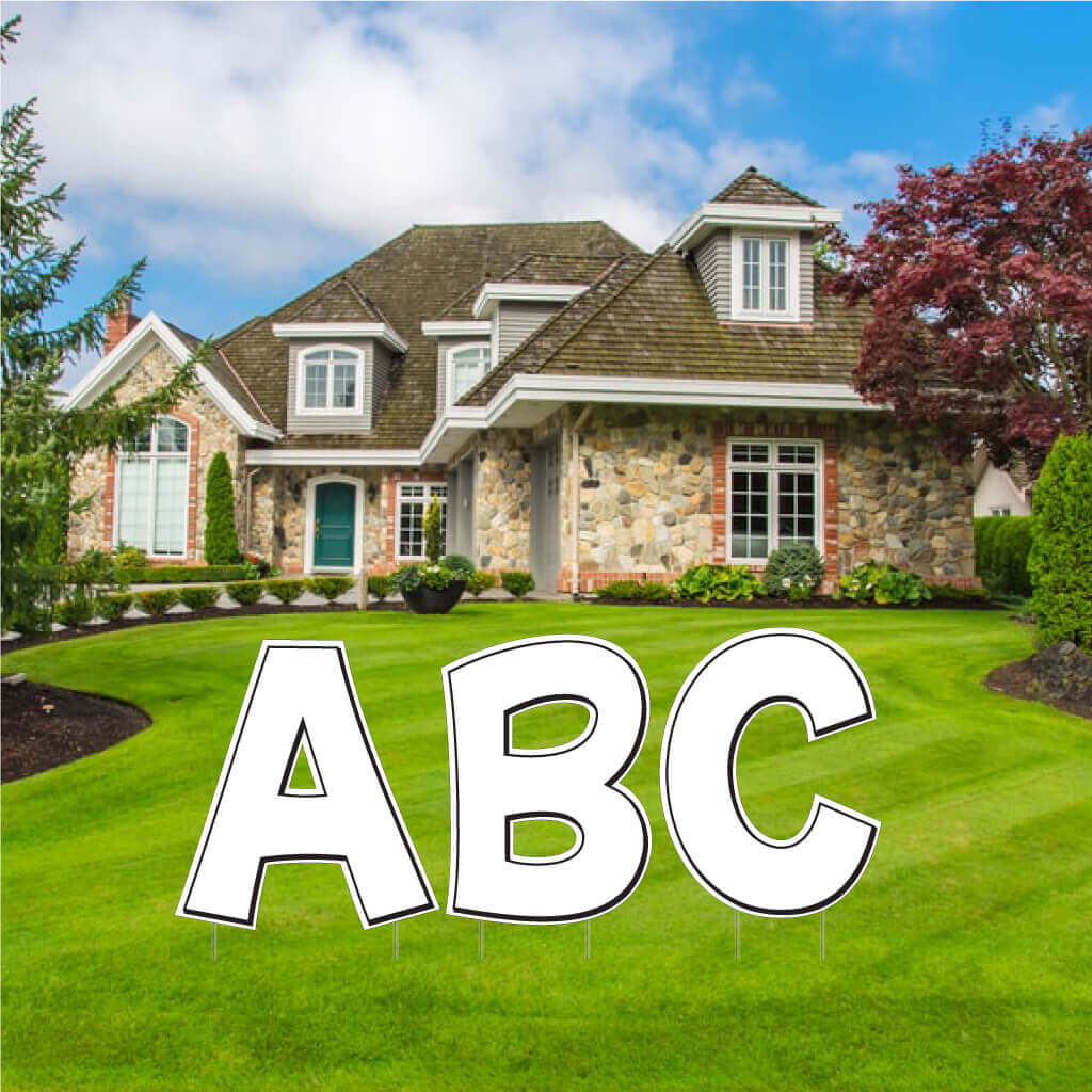 Solid Color with Black Outline 22.75" KG The Last Time Alphabet Yard Letter Set - 26 pcs - Image 2