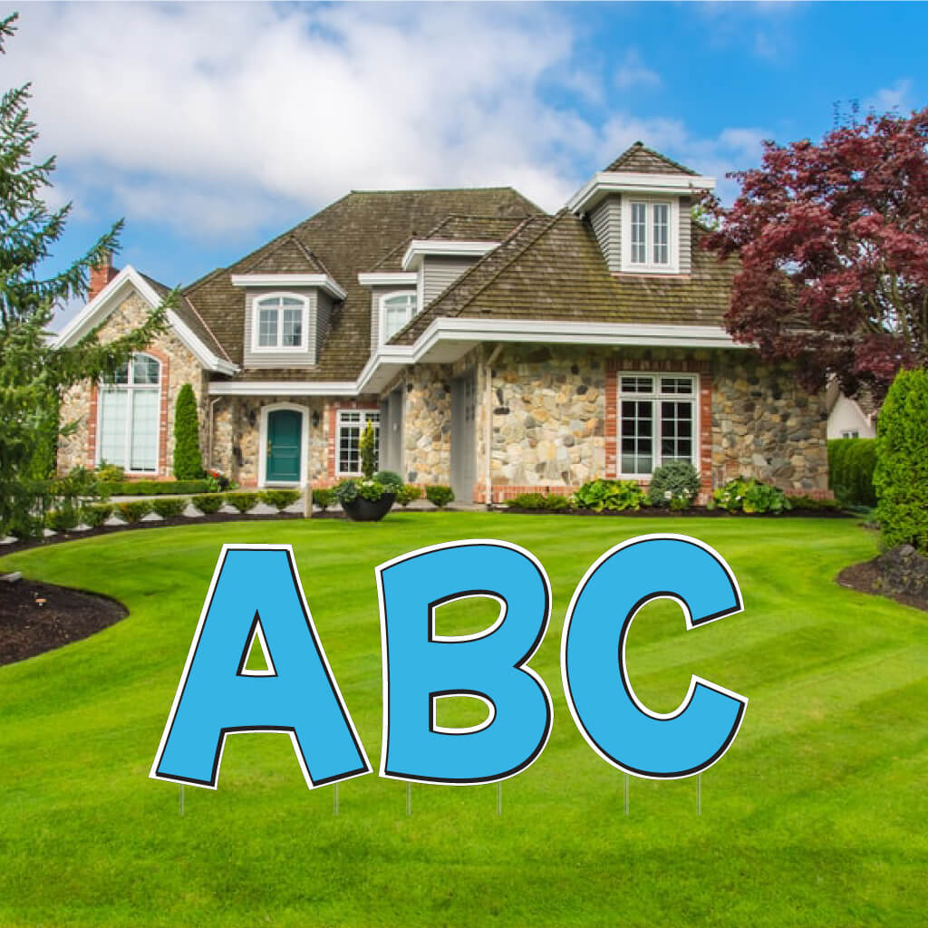 Solid Color with Black Outline 22.75" KG The Last Time Alphabet Yard Letter Set - 26 pcs - Image 20