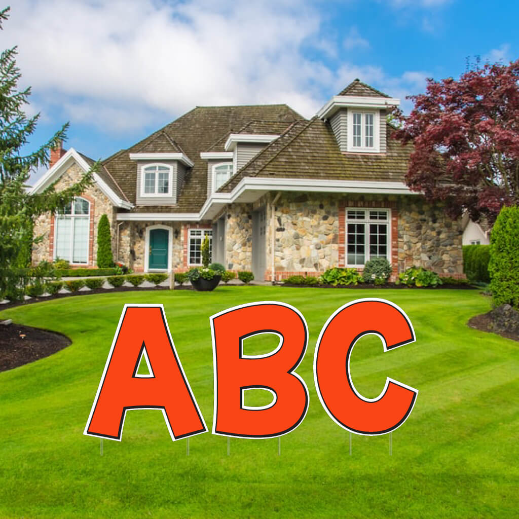 Solid Color with Black Outline 22.75" KG The Last Time Alphabet Yard Letter Set - 26 pcs - Image 6