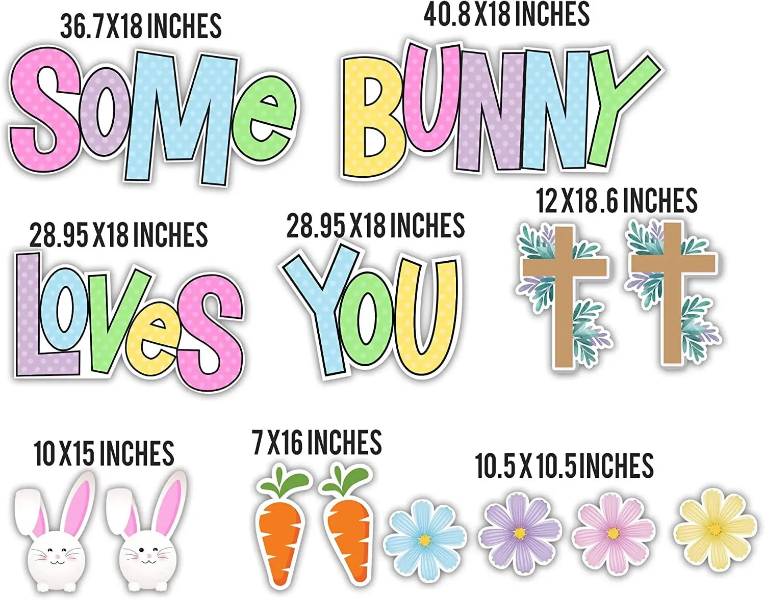 Some Bunny Loves You Easter Yard Sign – Jumbo Easter Lawn Decoration Se - Image 2