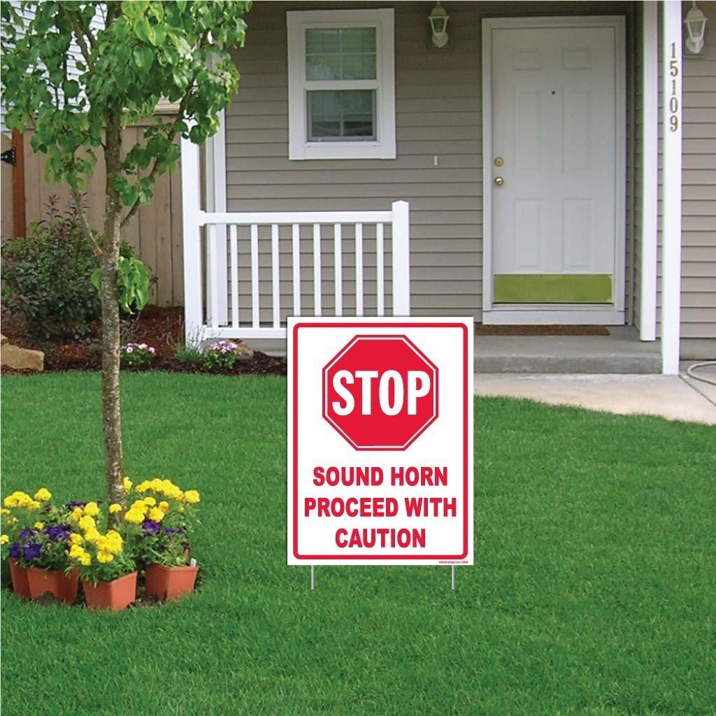 Sound Horn Proceed With Caution Sign or Sticker - Image 3