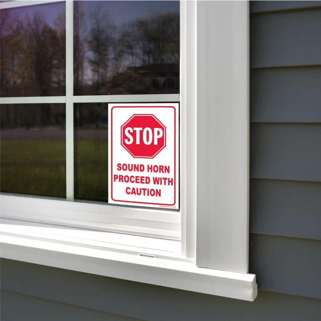 Sound Horn Proceed With Caution Sign or Sticker - Image 6