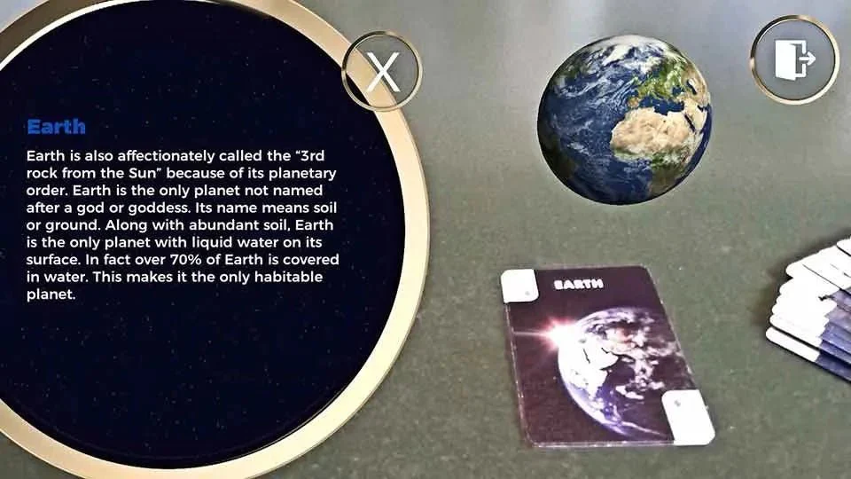 Space and Planets Augmented Reality Card Deck & Living in the Land Dinosaurs-AR Book - Bundle - Image 3