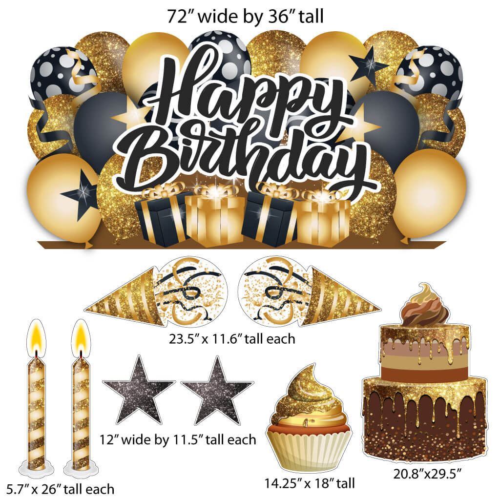 Sparkle Happy Birthday Oversized EZ Yard Card Sign Display - 9 pc set - Image 21
