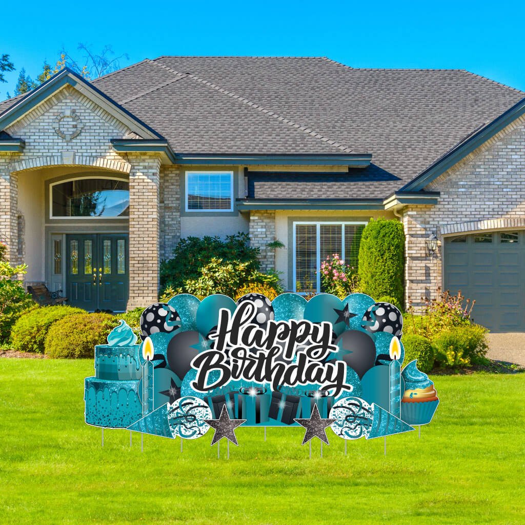 Sparkle Happy Birthday Oversized EZ Yard Card Sign Display - 9 pc set - Image 28