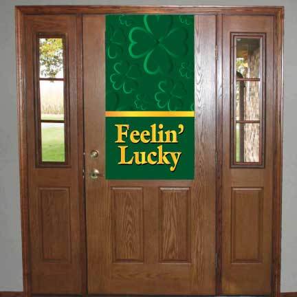 St. Patrick's Day Feeling Lucky Vinyl Door Banner - Image 2