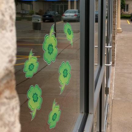 St. Patrick's Day Shamrocks Window ClingSet of 6