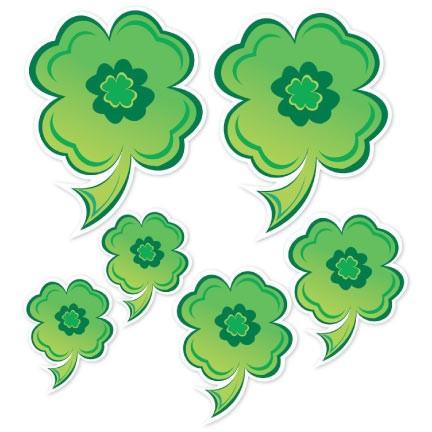 St. Patrick's Day Shamrocks Window ClingSet of 6 - Image 2