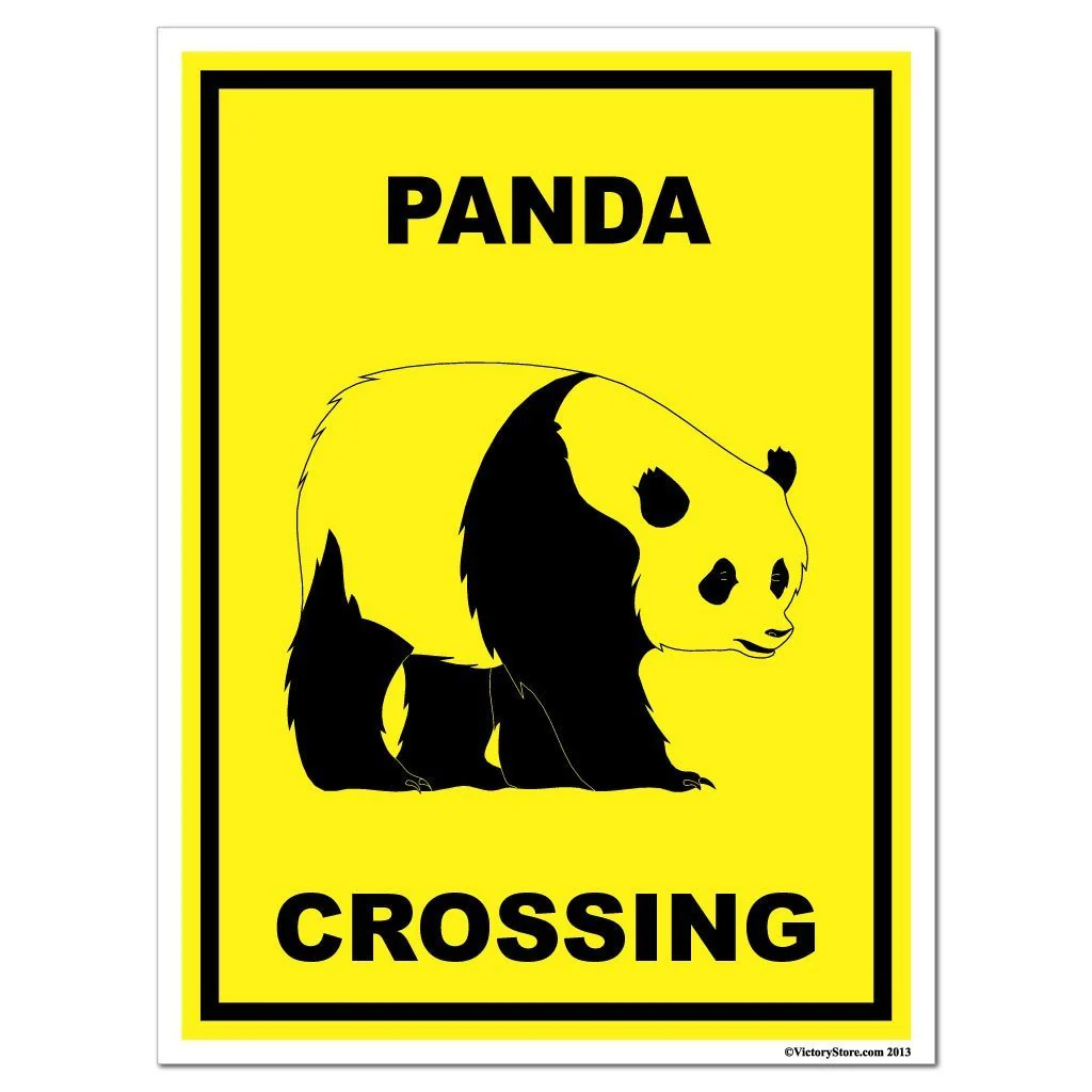 Panda Crossing Sign or Sticker - Image 4