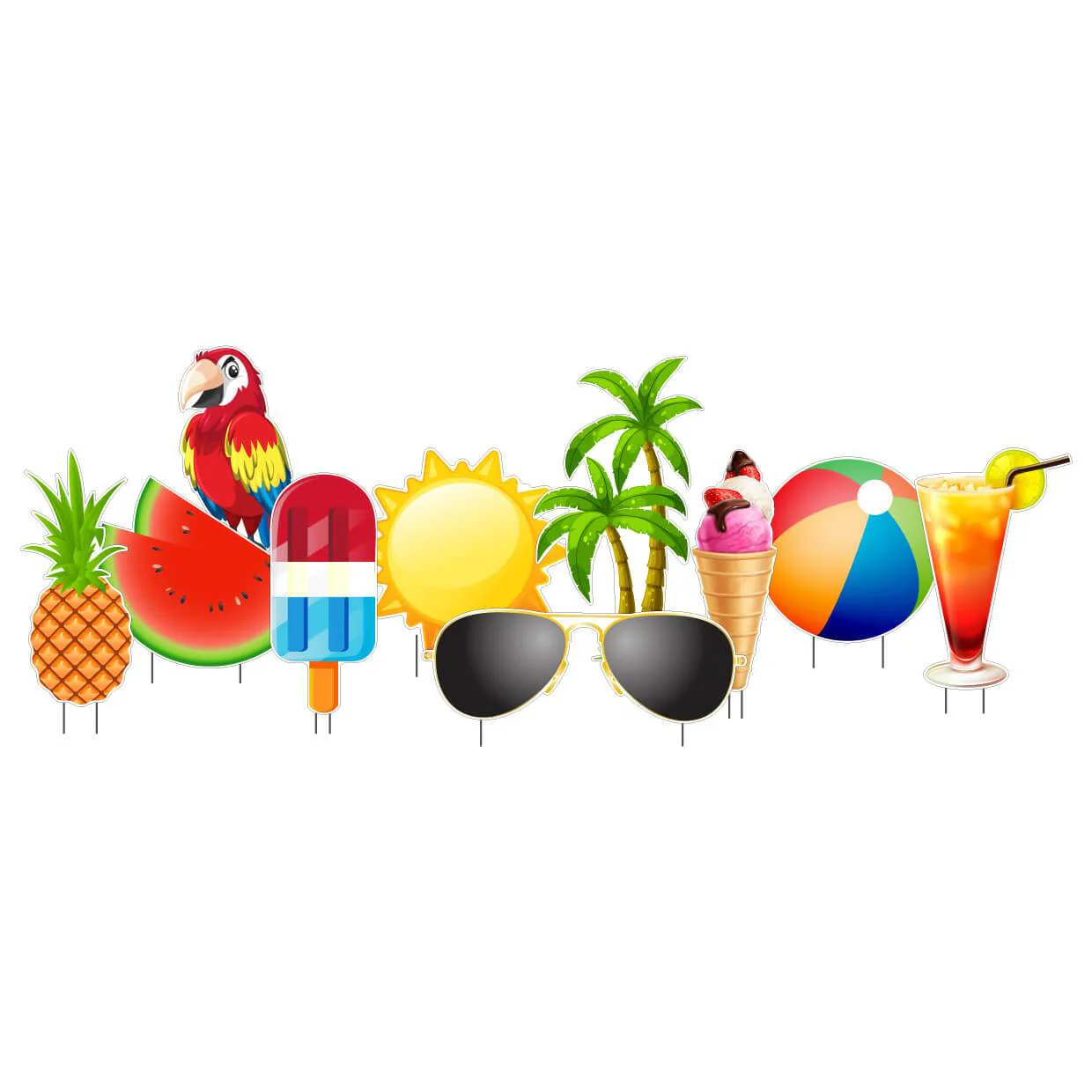 Summer Theme Yard Card Flair 10 pc set - Image 4