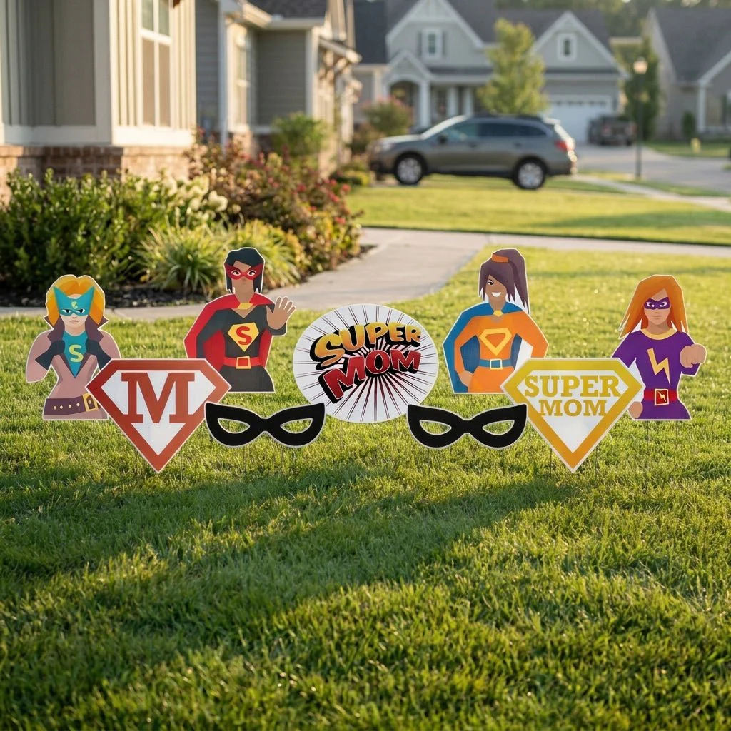 Super Mom Mother's Day Yard Decoration 9 pc Set - Image 4