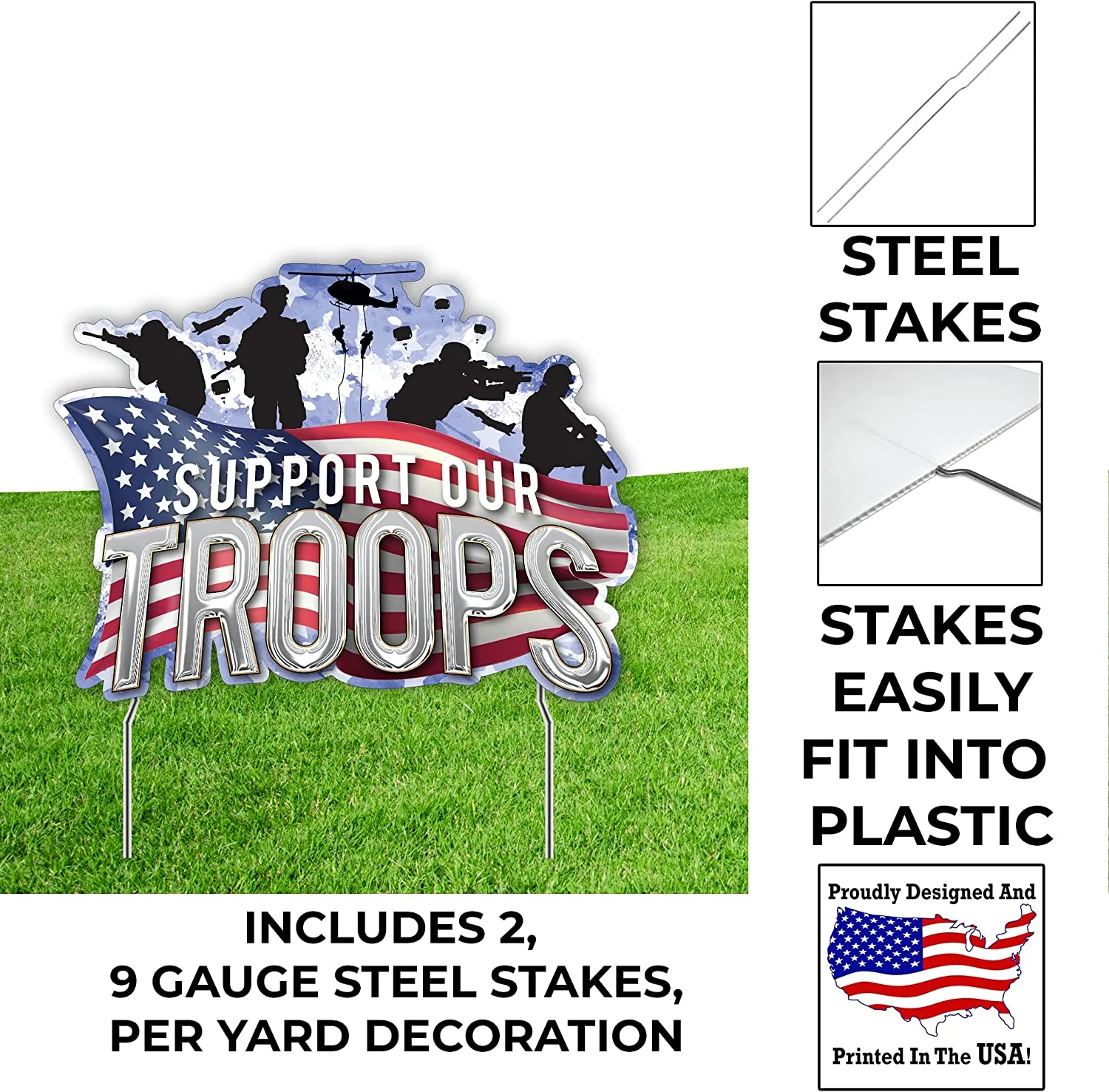 Support Our Troops Yard Decoration - Image 4