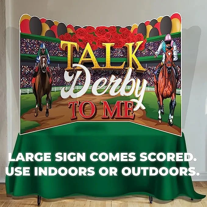 Talk Derby to Me' Horse Derby Party Oversized EZ Yard Cards - 36x72 - Image 4
