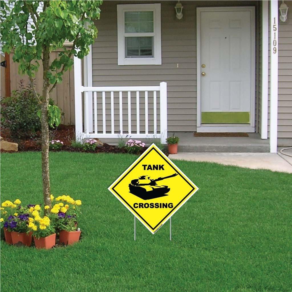 Tank Crossing Sign or Sticker