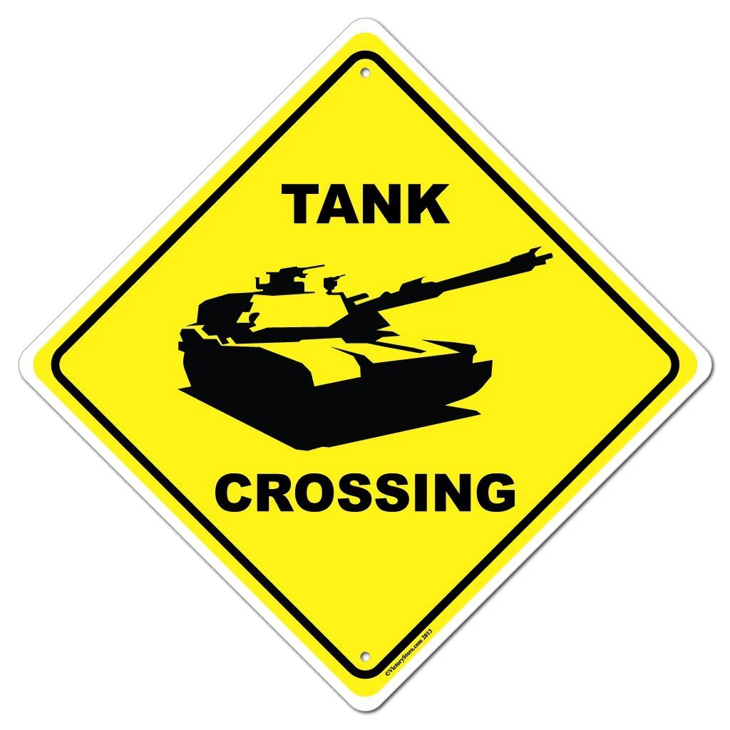 Tank Crossing Sign or Sticker - Image 2