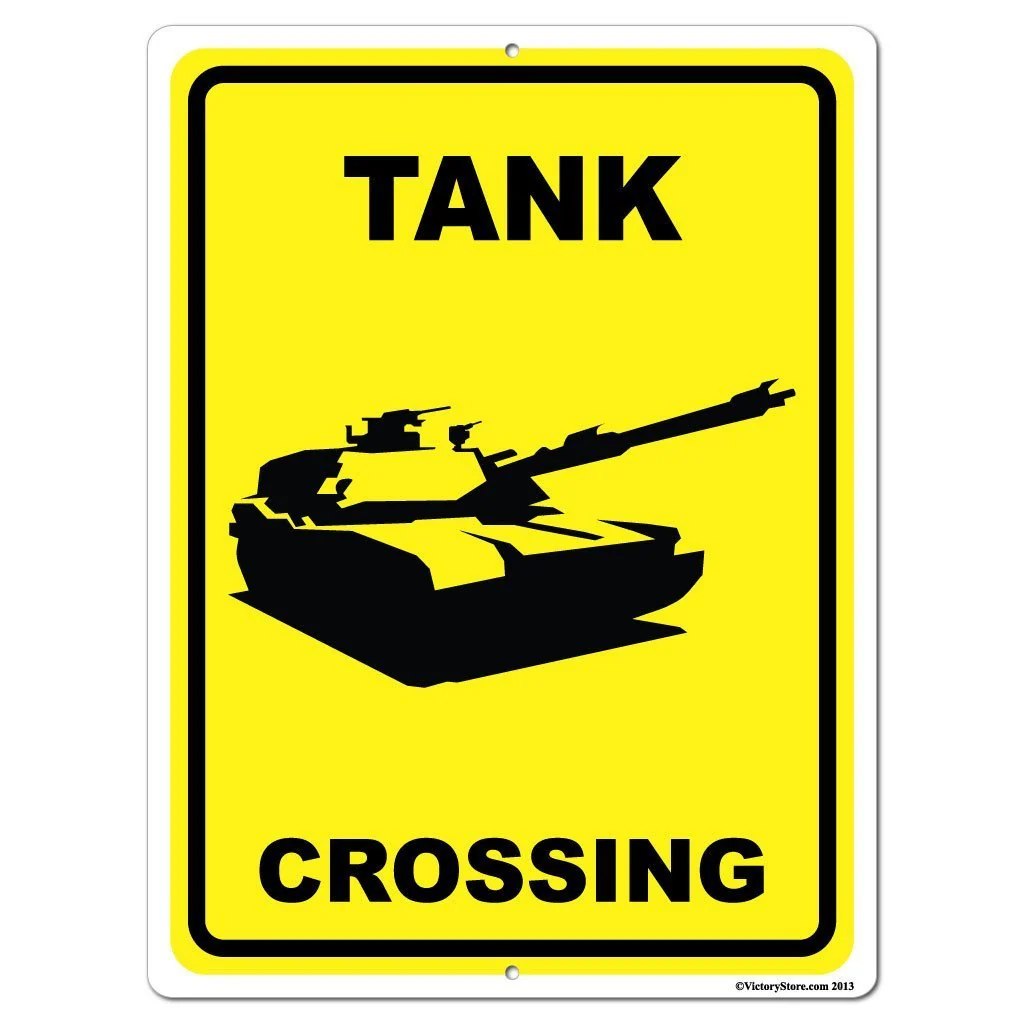 Tank Crossing Sign or Sticker - Image 6